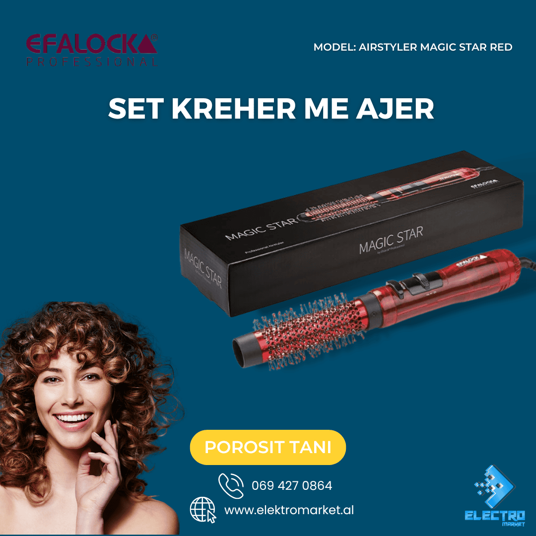 Set Kreher Me Ajer Profesional Efalock Airstyler Magic Star Red
